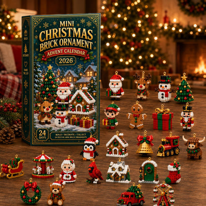 ⏳Early Bird Sale – 🎄 24-Day Mini Christmas Ornament Advent Calendar | 24 unique festive buildable designs with hanging loops—perfect for decorating Christmas trees, wreaths, and holiday displays 🧱
