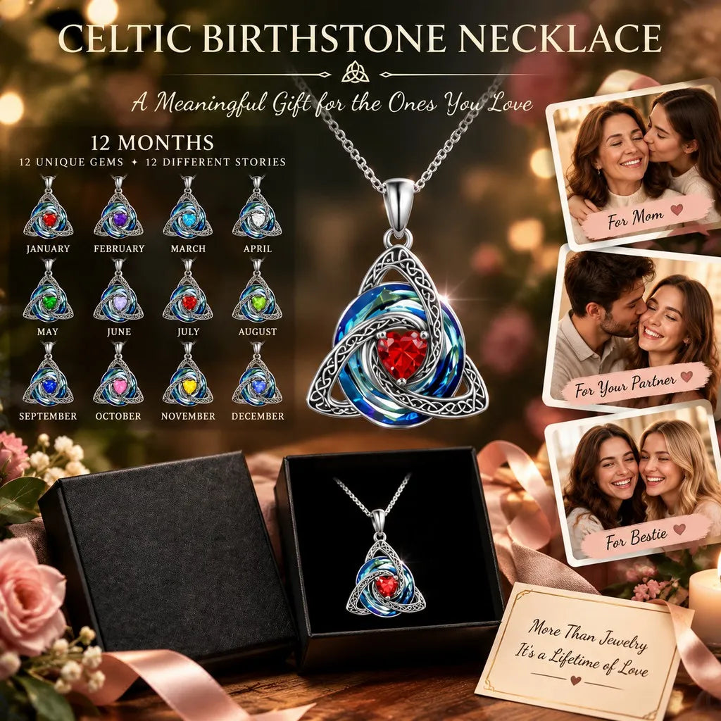 🎁Birthstone Celtic Knot Necklace for Women