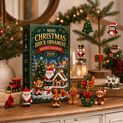 ⏳Early Bird Sale – 🎄 24-Day Mini Christmas Ornament Advent Calendar | 24 unique festive buildable designs with hanging loops—perfect for decorating Christmas trees, wreaths, and holiday displays 🧱