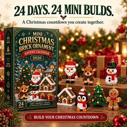 ⏳Early Bird Sale – 🎄 24-Day Mini Christmas Ornament Advent Calendar | 24 unique festive buildable designs with hanging loops—perfect for decorating Christmas trees, wreaths, and holiday displays 🧱