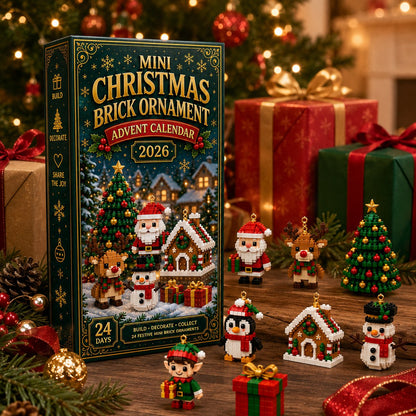 ⏳Early Bird Sale – 🎄 24-Day Mini Christmas Ornament Advent Calendar | 24 unique festive buildable designs with hanging loops—perfect for decorating Christmas trees, wreaths, and holiday displays 🧱