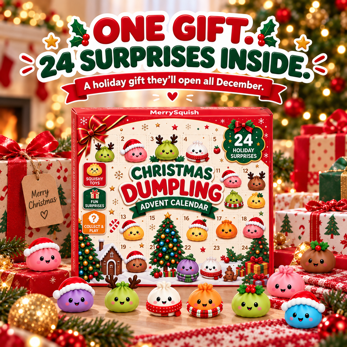 🎁Early Bird Sale🎄2026 Original Dumpling Advent Calendar (24 PCS)🎅